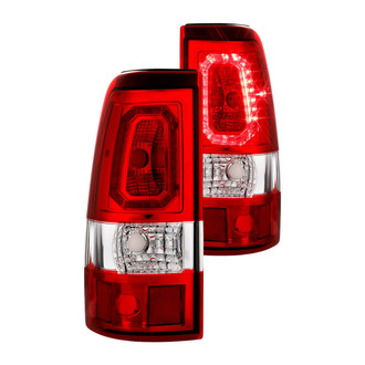 Anzo® - Driver and Passenger Side Chrome/Red Plank Style LED Tail Lights