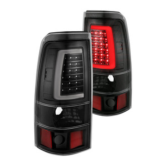 Anzo® - Driver and Passenger Side Black Plank Style Fiber Optic LED Tail Lights