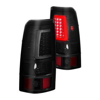Anzo® - Driver and Passenger Side Black/Smoke Plank Style Fiber Optic LED Tail Lights