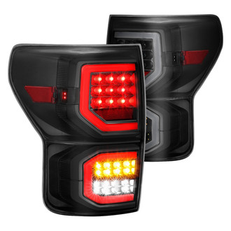 Anzo® - Driver and Passenger Side Black/Smoke Plank Style Fiber Optic LED Tail Lights