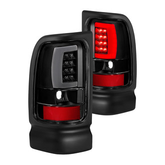 Anzo® - Driver and Passenger Side Black Plank Style Fiber Optic LED Tail Lights