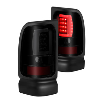 Anzo® - Driver and Passenger Side Black/Smoke Plank Style Fiber Optic LED Tail Lights