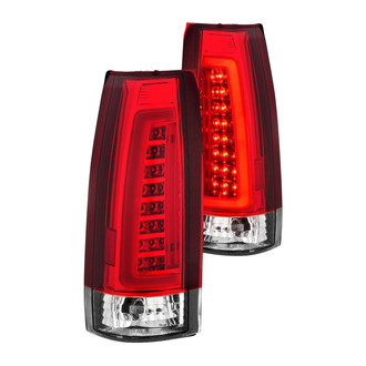 Anzo® - Driver and Passenger Side Chrome/Red LED Tail Lights