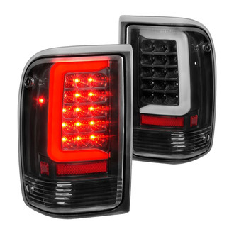 Anzo® - Driver and Passenger Side Black Fiber Optic LED Tail Lights