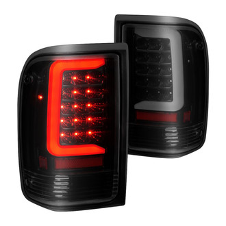 Anzo® - Driver and Passenger Side Black/Smoke Fiber Optic LED Tail Lights
