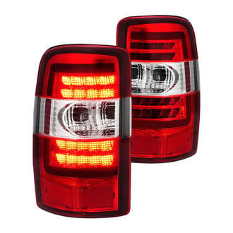 Anzo® - Driver and Passenger Side Chrome/Red LED Tail Lights