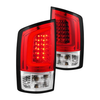 Anzo® - Driver and Passenger Side Chrome/Red Fiber Optic LED Tail Lights