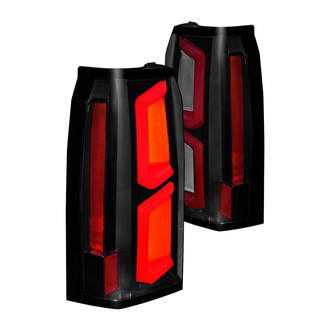 Anzo® - Driver and Passenger Side Black/Smoke Fiber Optic LED Tail Lights