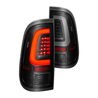Anzo® - Driver and Passenger Side Black/Smoke Fiber Optic LED Tail Lights