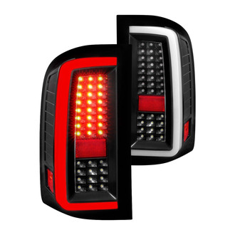 Anzo® - Driver and Passenger Side Black Fiber Optic LED Tail Lights