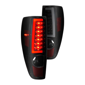 Anzo® - Driver and Passenger Side Black/Smoke Fiber Optic LED Tail Lights