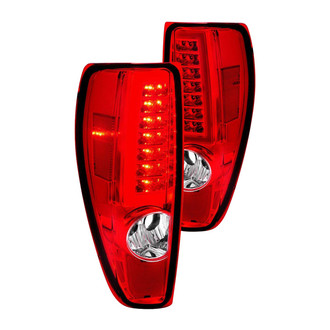 Anzo® - Driver and Passenger Side Chrome/Red Fiber Optic LED Tail Lights