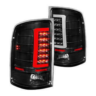 Anzo® - Driver and Passenger Side Black Fiber Optic LED Tail Lights