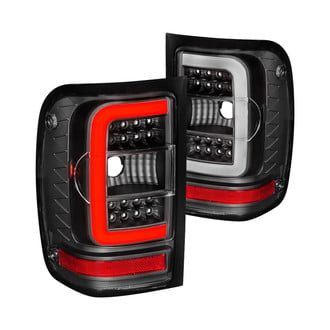 Anzo® - Driver and Passenger Side Black Fiber Optic LED Tail Lights