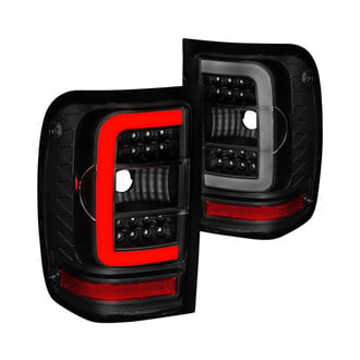 Anzo® - Driver and Passenger Side Black/Smoke Fiber Optic LED Tail Lights