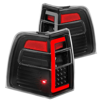 Anzo® - Driver and Passenger Side Black Sequential Fiber Optic LED Tail Lights