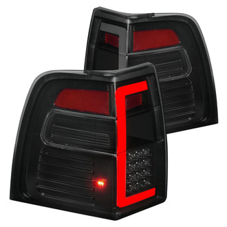 Anzo® - Driver and Passenger Side Black/Smoke Sequential Fiber Optic LED Tail Lights