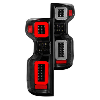Anzo® - Driver and Passenger Side Black Sequential Fiber Optic LED Tail Lights