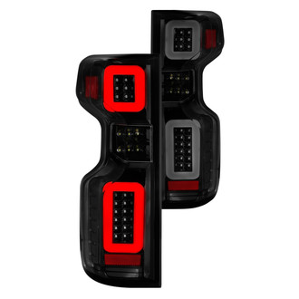 Anzo® - Driver and Passenger Side Black/Smoke Sequential Fiber Optic LED Tail Lights