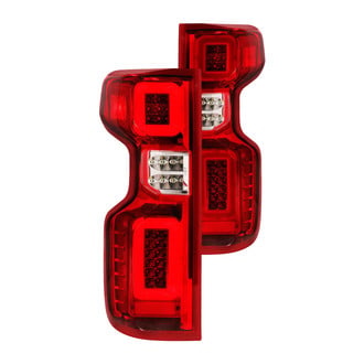 Anzo® - Driver and Passenger Side Chrome/Red Sequential Fiber Optic LED Tail Lights