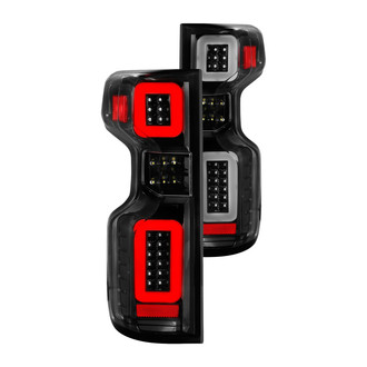 Anzo® - Driver and Passenger Side Black Sequential Fiber Optic LED Tail Lights