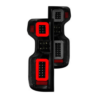 Anzo® - Driver and Passenger Side Black/Smoke Sequential Fiber Optic LED Tail Lights