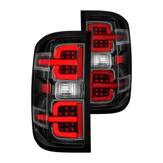 Anzo® - Driver and Passenger Side Black Fiber Optic LED Tail Lights