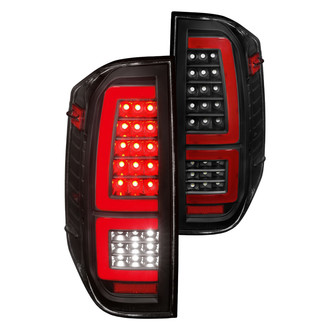Anzo® - Driver and Passenger Side Black Sequential Fiber Optic LED Tail Lights