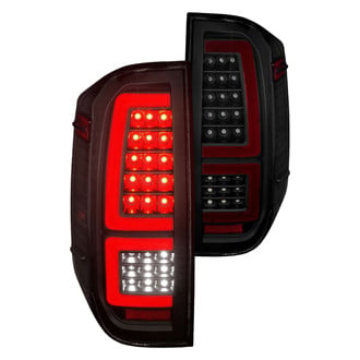 Anzo® - Driver and Passenger Side Black/Smoke Sequential Fiber Optic LED Tail Lights