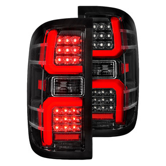 Anzo® - Driver and Passenger Side Black Fiber Optic LED Tail Lights