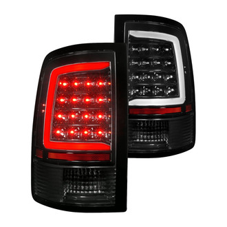 Anzo® - Driver and Passenger Side Black Plank Style Fiber Optic LED Tail Lights