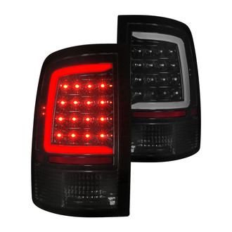 Anzo® - Driver and Passenger Side Black/Smoke Plank Style Fiber Optic LED Tail Lights