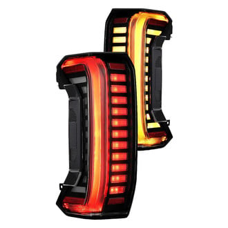 Anzo® - Driver and Passenger Side Black/Smoke Sequential Fiber Optic LED Tail Lights