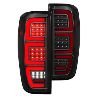 Anzo® - Driver and Passenger Side Black/Smoke Sequential Fiber Optic LED Tail Lights
