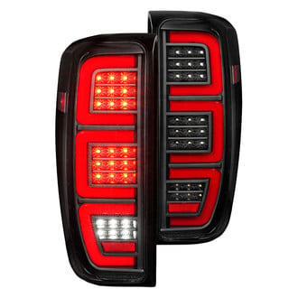 Anzo® - Driver and Passenger Side Black Sequential Fiber Optic LED Tail Lights