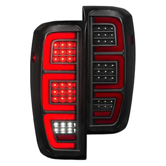 Anzo® - Driver and Passenger Side Black/Smoke Sequential Fiber Optic LED Tail Lights