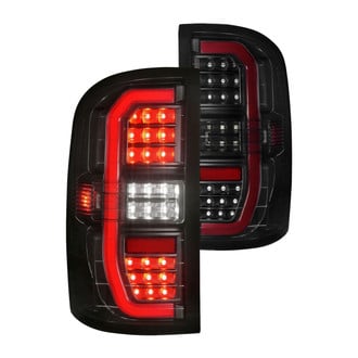 Anzo® - Driver and Passenger Side Black/Smoke Sequential Fiber Optic LED Tail Lights