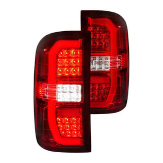 Anzo® - Driver and Passenger Side Chrome/Red Sequential Fiber Optic LED Tail Lights