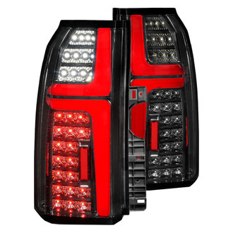 Anzo® - Driver and Passenger Side Black Sequential Fiber Optic LED Tail Lights