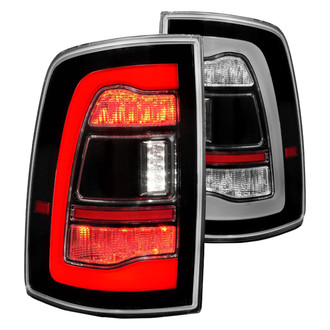 Anzo® - Driver and Passenger Side Black Sequential Fiber Optic LED Tail Lights