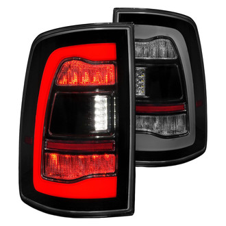 Anzo® - Driver and Passenger Side Black/Smoke Sequential Fiber Optic LED Tail Lights