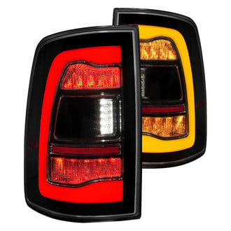 Anzo® - Driver and Passenger Side Black/Smoke Sequential Fiber Optic LED Tail Lights