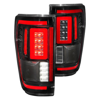 Anzo® - Driver and Passenger Side Black Sequential Fiber Optic LED Tail Lights