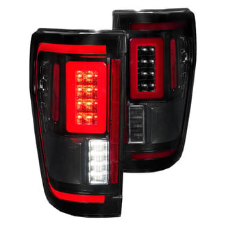 Anzo® - Driver and Passenger Side Black/Smoke Sequential Fiber Optic LED Tail Lights