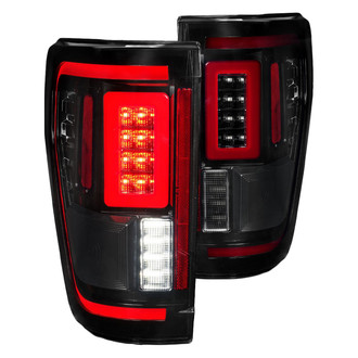 Anzo® - Driver and Passenger Side Black/Smoke Sequential Fiber Optic LED Tail Lights