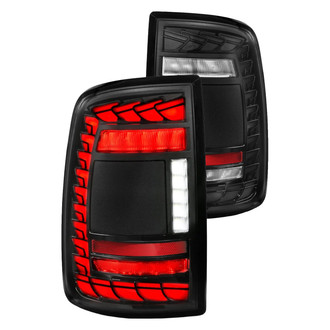Anzo® - Driver and Passenger Side Black Sequential Fiber Optic LED Tail Lights