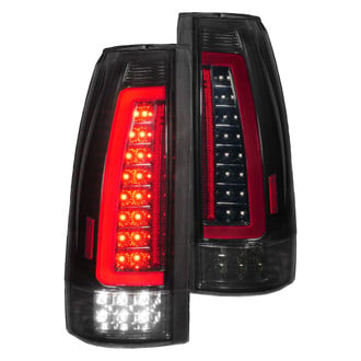 Anzo® - Driver and Passenger Side Black/Smoke Sequential Fiber Optic LED Tail Lights