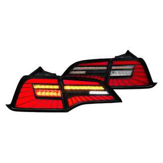 Anzo® - Driver and Passenger Side Black/Smoke Sequential Fiber Optic LED Tail Lights