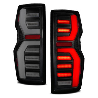 Anzo® - Driver and Passenger Side Black/Smoke Sequential Fiber Optic LED Tail Lights
