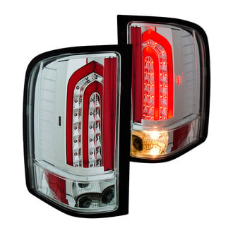 Anzo® - Driver and Passenger Side Chrome/Red Fiber Optic LED Tail Lights